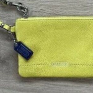 COACH Medium Zip Wristlet with Coach Tag - Chartreuse Green F58032